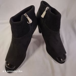 Mootsies Tootsies Black Ribbed Ankle Booties